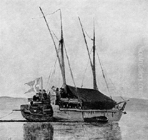 Kleines Kanonenboot Oil Painting by Carl Locher