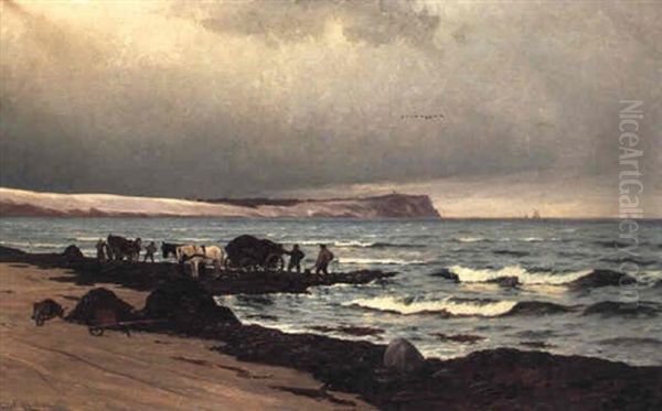 Tangk+rsel Pa Hornbaek Strand Oil Painting by Carl Locher