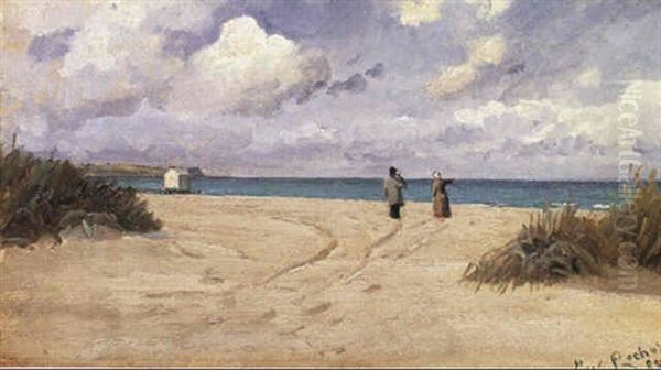 Parti Fra Hornbaek Strand Oil Painting by Carl Locher