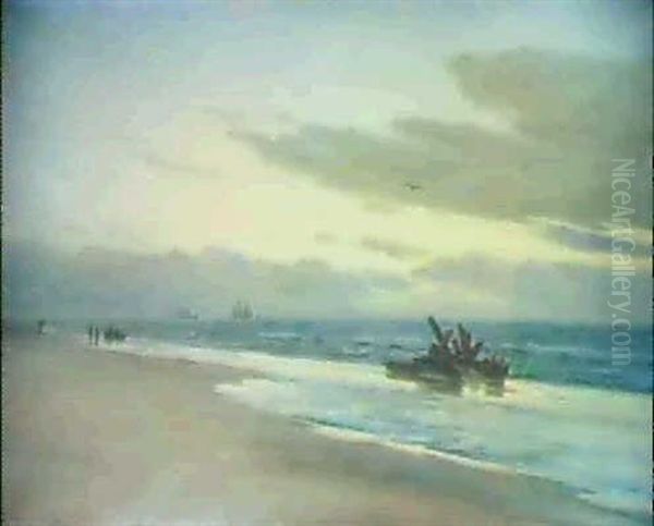 Sommernat, Skagen Oil Painting by Carl Locher