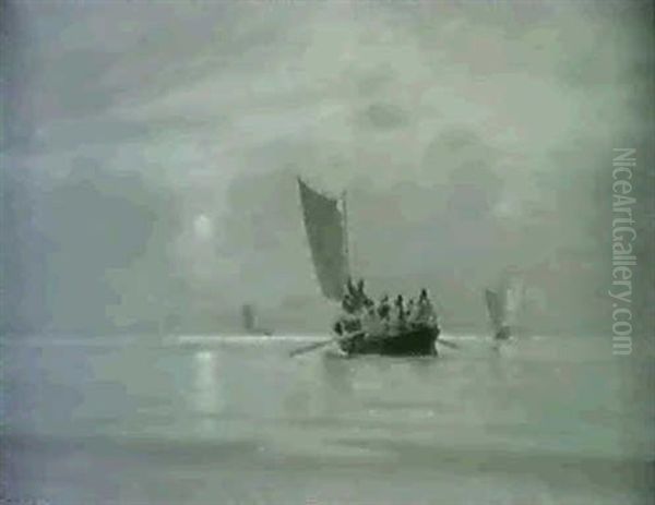 Fiskerbad I Sol Oil Painting by Carl Locher