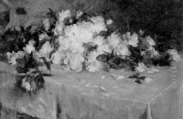 Roses On A Table Oil Painting by Wilton Lockwood