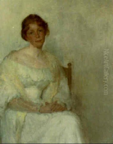 Lady In White Oil Painting by Wilton Lockwood