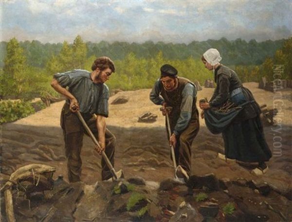 In The Fields Oil Painting by Hillegonda Femina Aleida Loder