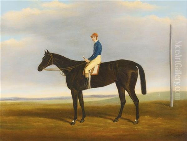 Deception, Winner Of The 1939 Oaks, With Jockey Up Oil Painting by James Loder Of Bath