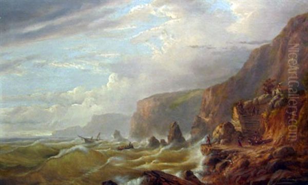 The Rescue Attempt Oil Painting by Alexander Francois Loemans