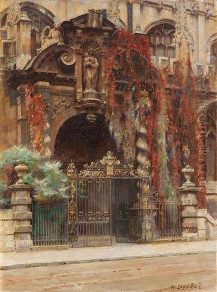 The Porch, The University Church Of St Mary The Virgin, Oxford Oil Painting by Logsdail William