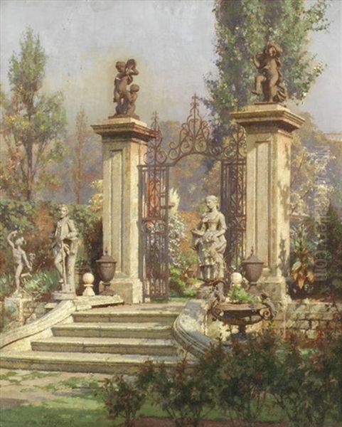 The Garden Gate Oil Painting by Logsdail William