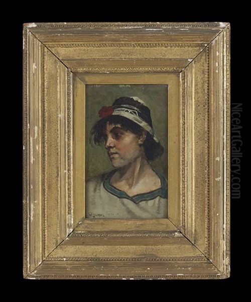 Study Of A Washwoman, Probably For The 'st. Anne's Almshouses, Antwerp' Oil Painting by Logsdail William