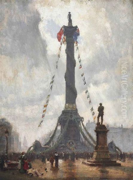 Trafalgar Day Oil Painting by Logsdail William
