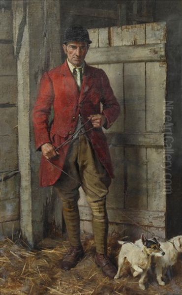 The Terrier Man Of The South Oxfordshire Hunt Oil Painting by Logsdail William