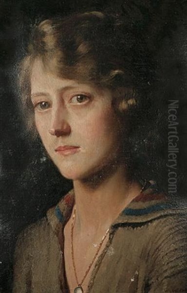 Portrait Of A Woman Oil Painting by Logsdail William