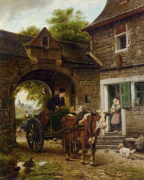 Back From Market Oil Painting by Logsdail William