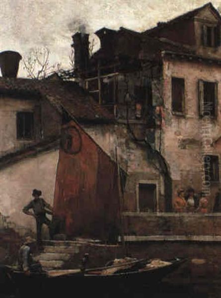 Fisherman Of Venice Oil Painting by Logsdail William