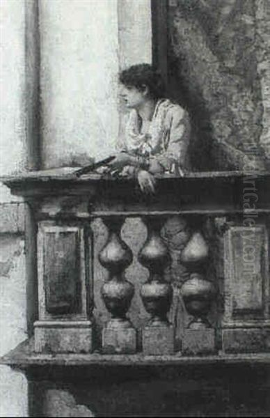 A Spanish Girl On A Balcony Oil Painting by Logsdail William