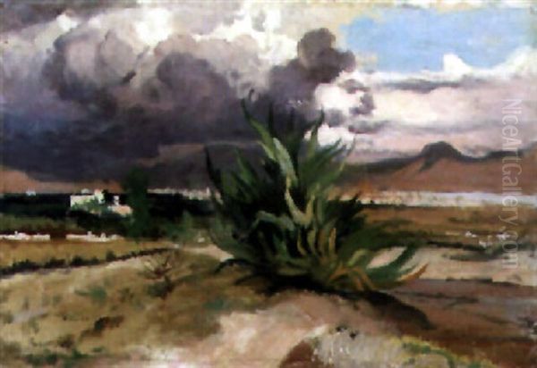 Paisaje Con Maguey Oil Painting by August Loehr