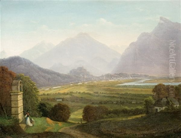 Blick Auf Salzburg Oil Painting by Emil Ludwig Lohr