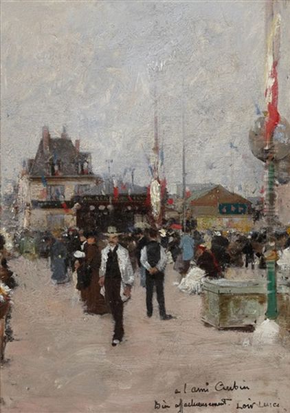Le 14 Juillet, Paris Oil Painting by Luigi Loir