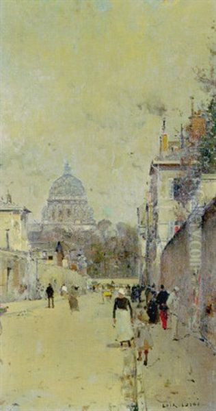 Paris, Le Dome De L'eglise Du Val De Grace Oil Painting by Luigi Loir