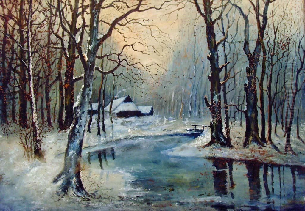 Winterlandschaft Oil Painting by Albert Nikolaevich Benois