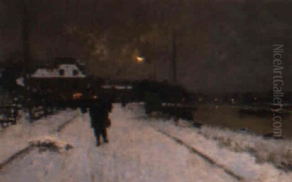 Departing For Home Oil Painting by Luigi Loir