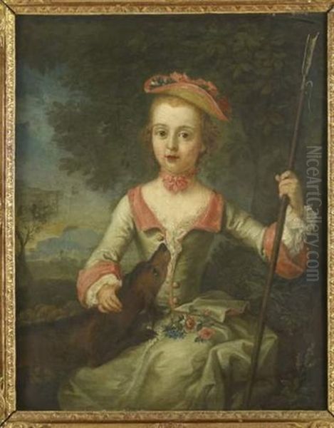 La Jeune Bergere Au Chien Oil Painting by Marianne Loir