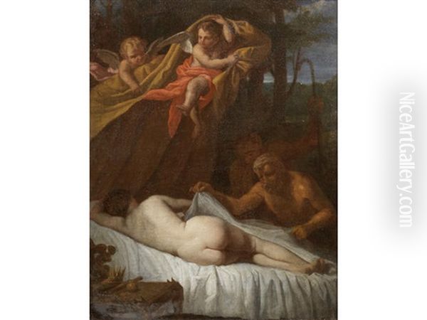 Jupiter Unveils Antiope Oil Painting by Nicolas Loir