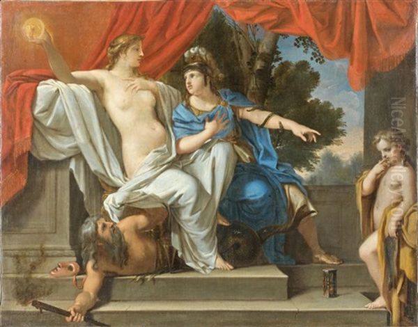 La Verite Et La Prudence Denoncant Le Mensonge Oil Painting by Nicolas Loir