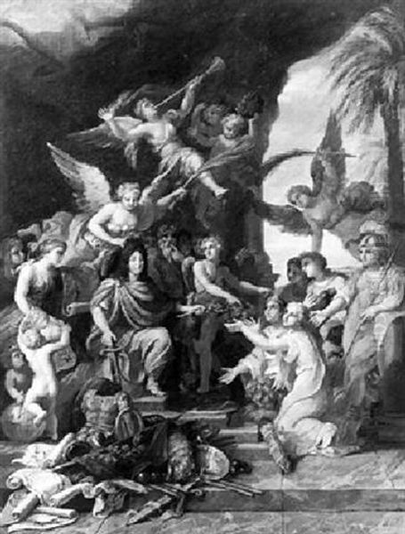 Allegory With Louis Xiv Oil Painting by Nicolas Loir
