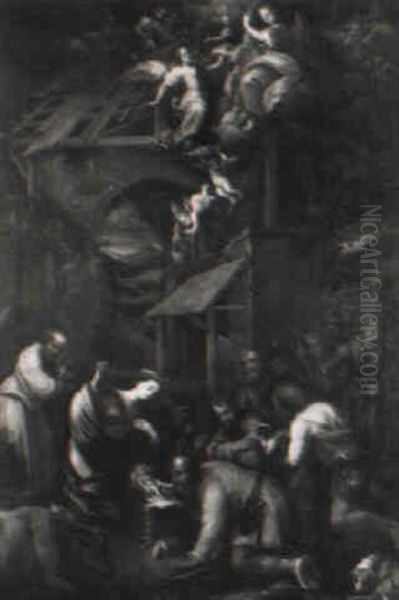 Die Anbetung Der Hirten Oil Painting by Nicolas Loir