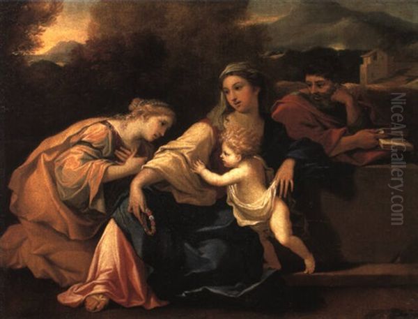 The Mystic Marriage Of St. Catherine Oil Painting by Nicolas Loir