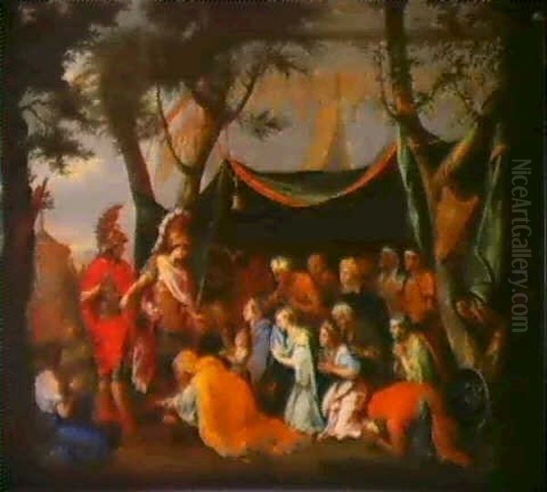 Alexandre Devant La Tente De Darius                         (d'apres Charles Le Brun) Oil Painting by Nicolas Loir