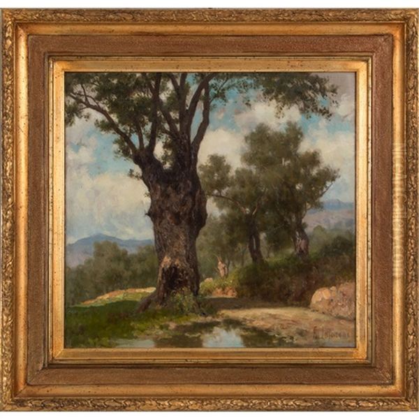 Paesaggio Di Campagna Oil Painting by Francesco Lojacono