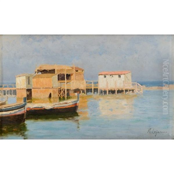 Vecchio Lido A Palermo Oil Painting by Francesco Lojacono