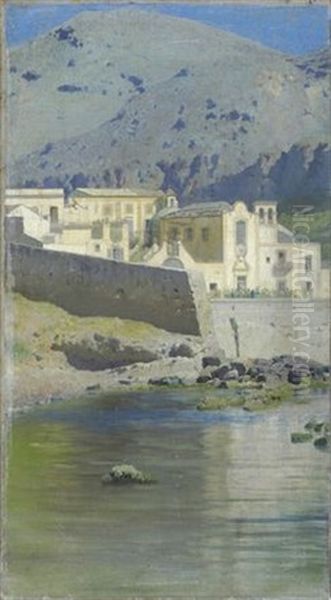 Monastero Sul Mare Oil Painting by Francesco Lojacono