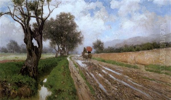 Apres La Pluie Oil Painting by Francesco Lojacono