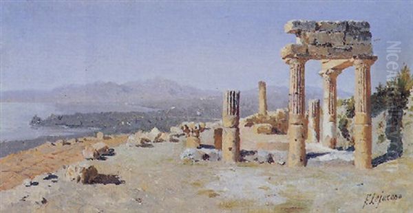 Veduta Con Ruderi Oil Painting by Francesco Lojacono