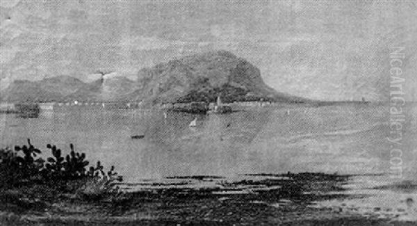 Coastal View Oil Painting by Francesco Lojacono