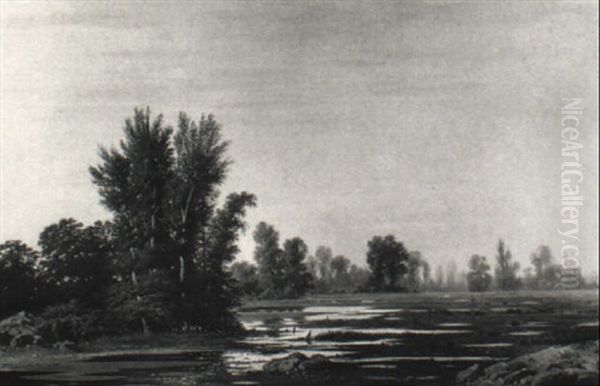 Sumpflandschaft Oil Painting by Francesco Lojacono