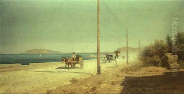 Estate Sulla Via Di Romagnolo Oil Painting by Francesco Lojacono