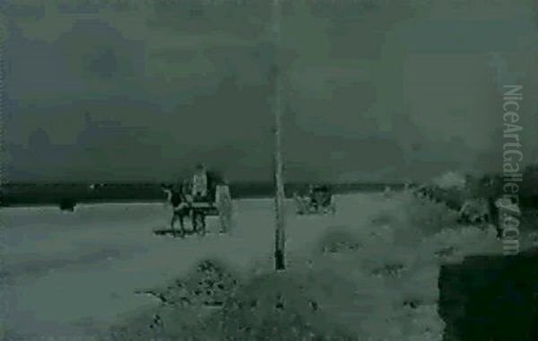 Eselkarren An Der Kuste Oil Painting by Francesco Lojacono