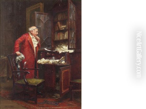 Where Can It Be? Oil Painting by John Arthur Lomax