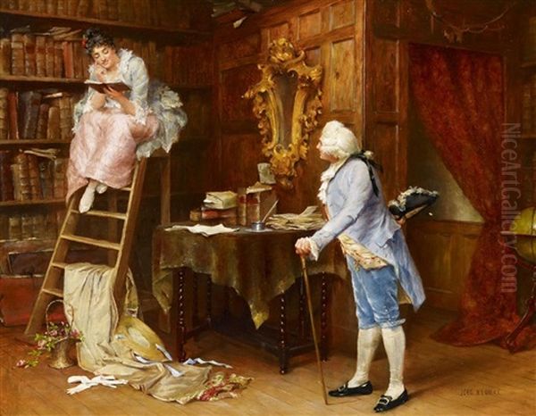 Die Aufwartung In Der Bibliothek Oil Painting by John Arthur Lomax