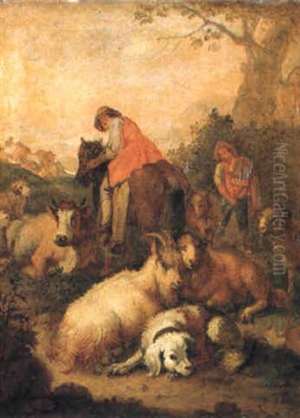 Pastori Con Armenti Oil Painting by Francesco Londonio