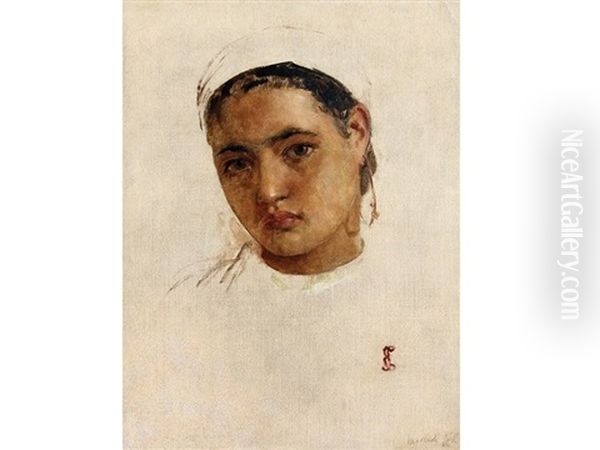 Cattle Watering Oil Painting by Edwin Longsden Long