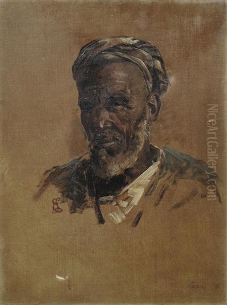 Head Studies Of Egyptian Men Oil Painting by Edwin Longsden Long