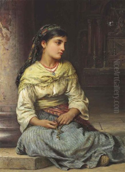 In Church Oil Painting by Edwin Longsden Long