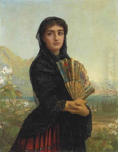Gibraltar; From The Series Daughters Of Our Empire Oil Painting by Edwin Longsden Long