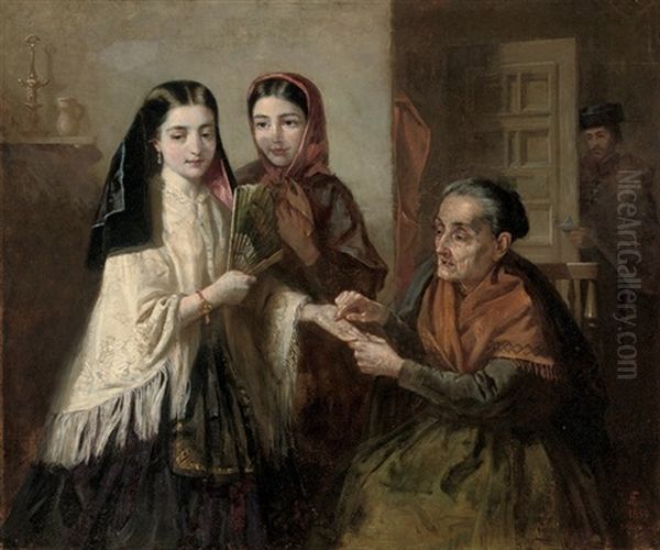 The Fortune Teller Oil Painting by Edwin Longsden Long