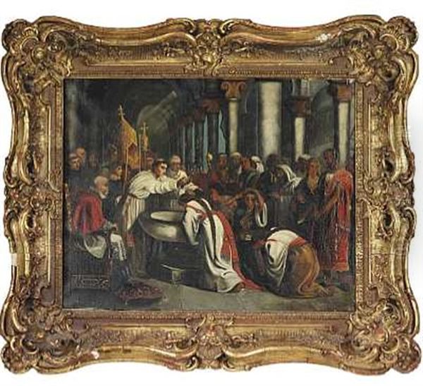 Efter Erobringen Af Granada Dober De Kristne Maurerne Under Tvang Oil Painting by Edwin Longsden Long